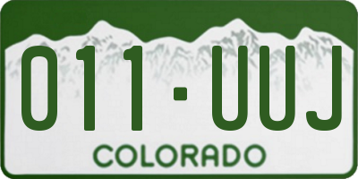CO license plate 011UUJ