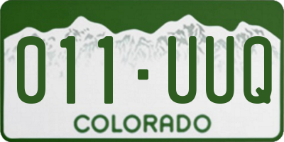 CO license plate 011UUQ