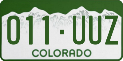 CO license plate 011UUZ