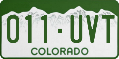 CO license plate 011UVT