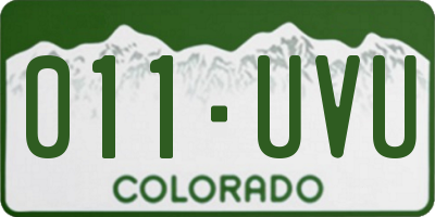 CO license plate 011UVU