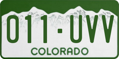 CO license plate 011UVV