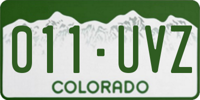 CO license plate 011UVZ