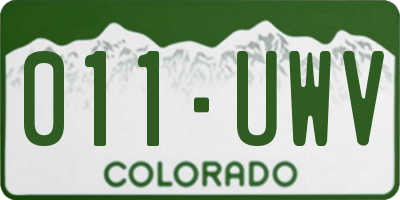 CO license plate 011UWV