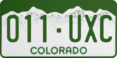 CO license plate 011UXC