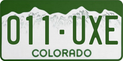 CO license plate 011UXE