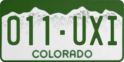 CO license plate 011UXI
