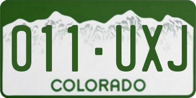 CO license plate 011UXJ