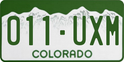CO license plate 011UXM
