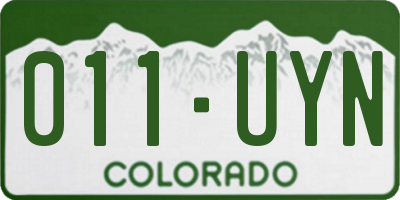CO license plate 011UYN