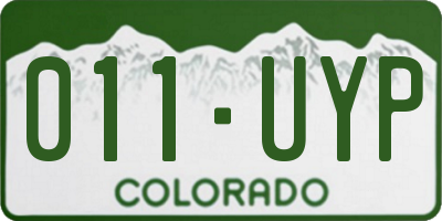 CO license plate 011UYP
