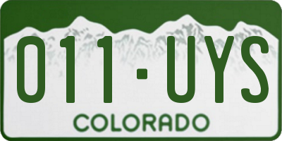 CO license plate 011UYS