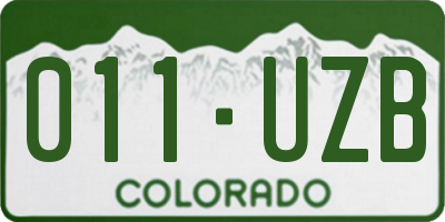 CO license plate 011UZB