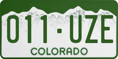 CO license plate 011UZE
