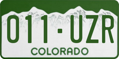 CO license plate 011UZR