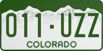 CO license plate 011UZZ