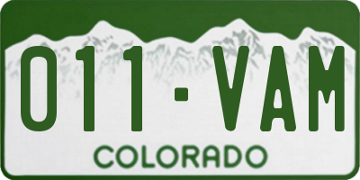 CO license plate 011VAM