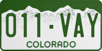 CO license plate 011VAY