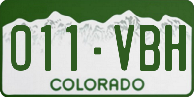 CO license plate 011VBH