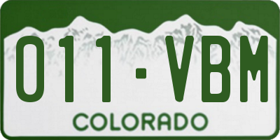 CO license plate 011VBM