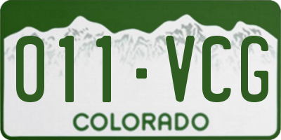 CO license plate 011VCG
