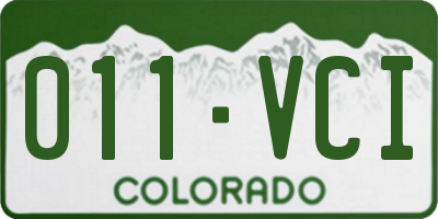 CO license plate 011VCI