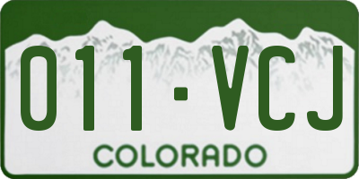 CO license plate 011VCJ