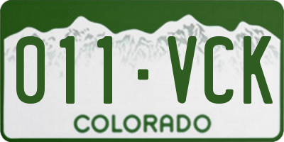 CO license plate 011VCK