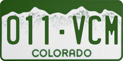 CO license plate 011VCM