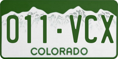 CO license plate 011VCX