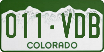 CO license plate 011VDB