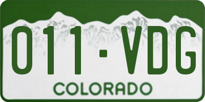 CO license plate 011VDG