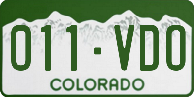 CO license plate 011VDO