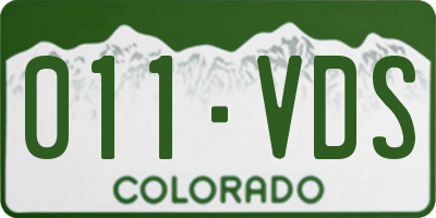 CO license plate 011VDS