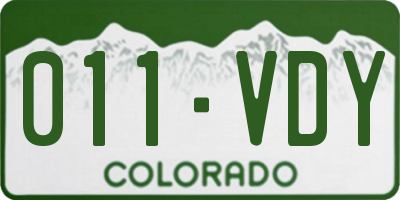 CO license plate 011VDY