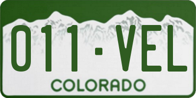 CO license plate 011VEL