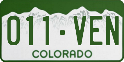 CO license plate 011VEN