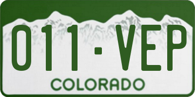 CO license plate 011VEP