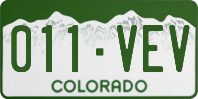 CO license plate 011VEV