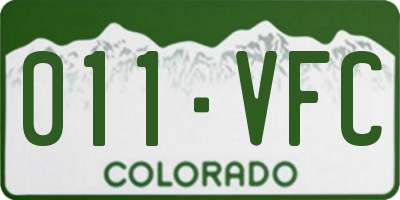 CO license plate 011VFC