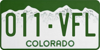 CO license plate 011VFL