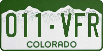 CO license plate 011VFR