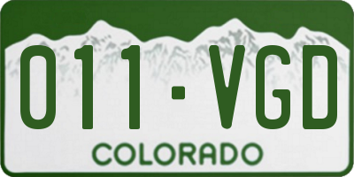 CO license plate 011VGD