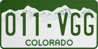 CO license plate 011VGG