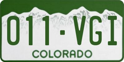 CO license plate 011VGI