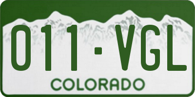 CO license plate 011VGL