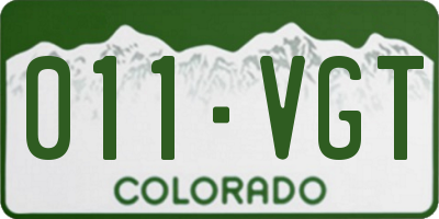 CO license plate 011VGT