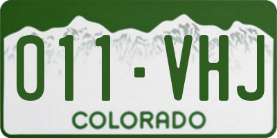 CO license plate 011VHJ