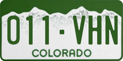 CO license plate 011VHN
