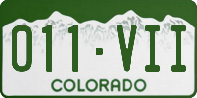 CO license plate 011VII
